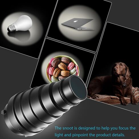 Neewer Medium Aluminium Alloy Conical Snoot Kit with Honeycomb Grid and 5 Pieces Color Gel Filters for Bowens Mount Studio Strobe Monolight Photography Flash Light in Kuwait