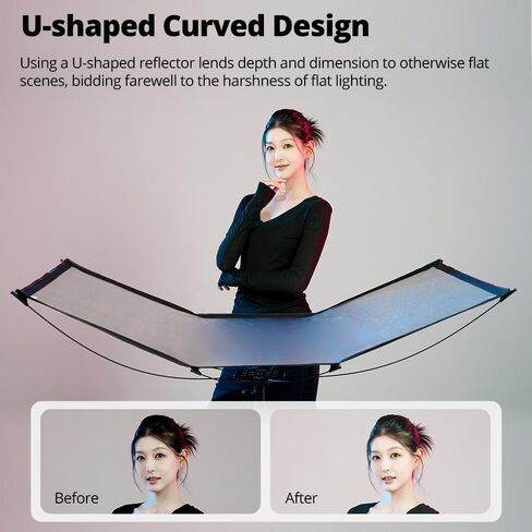 AMBITFUL Reflector Photography, Flash Light Reflectors, 𝐐𝐮𝐢𝐜𝐤 𝐑𝐞𝐥𝐞𝐚𝐬𝐞 U-Shape Reflector with 48in x 25.5in Photography Diffuser for Studio Portrait&Video Shooting, 3-in-1 White/Silver/Gold in Kuwait