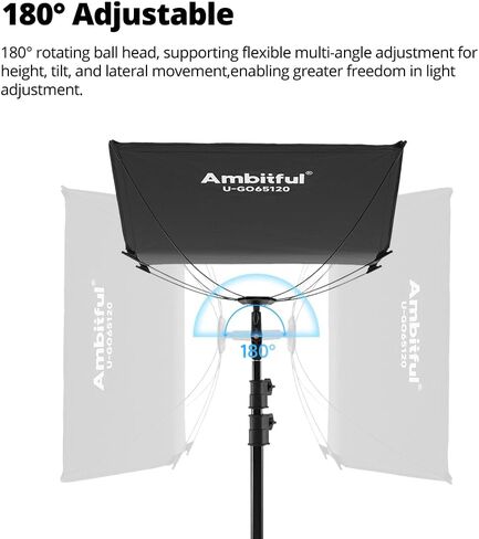 AMBITFUL Reflector Photography, Flash Light Reflectors, 𝐐𝐮𝐢𝐜𝐤 𝐑𝐞𝐥𝐞𝐚𝐬𝐞 U-Shape Reflector with 48in x 25.5in Photography Diffuser for Studio Portrait&Video Shooting, 3-in-1 White/Silver/Gold in Kuwait