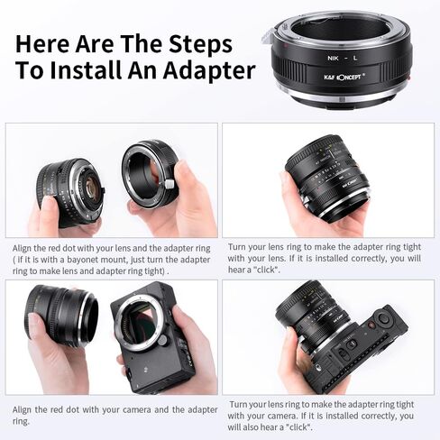 K&F Concept Lens Mount Adapter NIK-L Manual Focus Compatible with Nikon F Lens to L Mount Camera Body in Kuwait