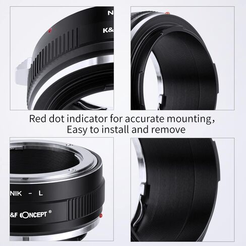 K&F Concept Lens Mount Adapter NIK-L Manual Focus Compatible with Nikon F Lens to L Mount Camera Body in Kuwait