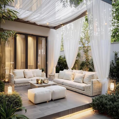 NICETOWN 2 Panels Waterproof Mosquito Net Curtains for Porch/Patio/Cabana/Garden, Rod Pocket Outdoor Sheer Tulle Mosquito Shield Mesh Netting for Party Wedding Arch & Ceiling Drapes, W118 x L108 in Saudi Arabia