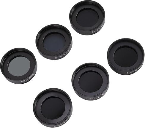 Tbest Professional Telescope Neutral Density Moon Filter Kit 6 Pcs 1.25 Inch ND2 ND4 ND8 ND16 ND32 ND64 Eyepiece Filter Set with Aluminum Alloy Case for Astronomers in Kuwait