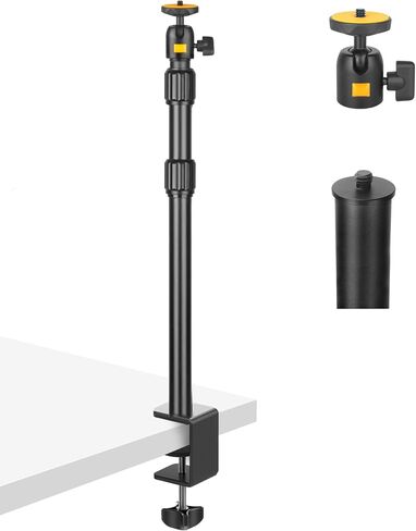 Camera Desk Mount Table Stand with Ball Head, Adjustable Light Stand with 1/4" Screw & C Clamp for DSLR Camera, Ring Light, Live Streaming, Photo Video Shooting in Kuwait