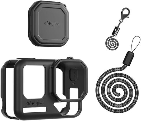 Ace Pro 2 Cover, Silicone Protective Case for Insta360 ace pro 2 Action Camera Lens Caps Protector Sleeve Case Cover (Black) in Kuwait