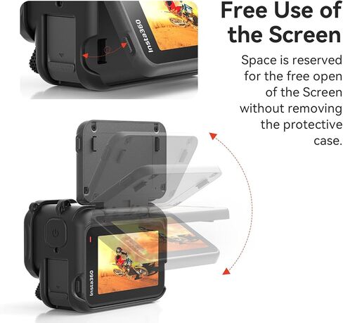 Ace Pro 2 Cover, Silicone Protective Case for Insta360 ace pro 2 Action Camera Lens Caps Protector Sleeve Case Cover (Black) in Kuwait