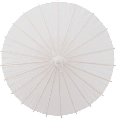 SUNGOOYUE Kids Paper Parasol, Elegant White Paper Umbrella for DIY Hand Painting, with Smooth Open Close for Photography Props and Home Decoration in Kuwait