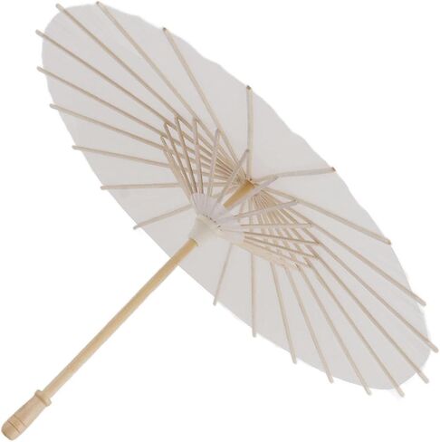 SUNGOOYUE Kids Paper Parasol, Elegant White Paper Umbrella for DIY Hand Painting, with Smooth Open Close for Photography Props and Home Decoration in Kuwait
