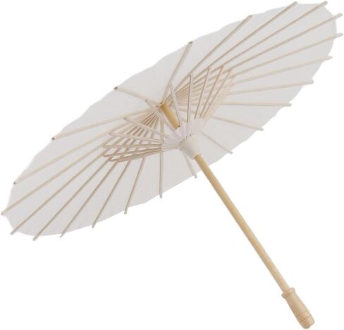 SUNGOOYUE Kids Paper Parasol, Elegant White Paper Umbrella for DIY Hand Painting, with Smooth Open Close for Photography Props and Home Decoration in Kuwait