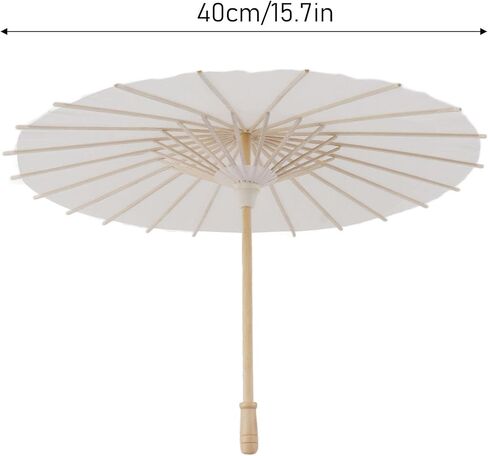 SUNGOOYUE Kids Paper Parasol, Elegant White Paper Umbrella for DIY Hand Painting, with Smooth Open Close for Photography Props and Home Decoration in Kuwait