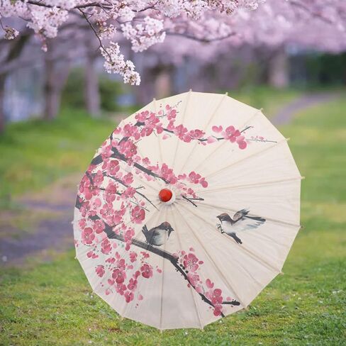 Chinese Oil Paper Umbrella Handmade Wooden Umbrella with Classical Plum Painting for Wedding Photography Party Performance in Kuwait