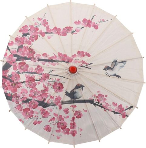 Chinese Oil Paper Umbrella Handmade Wooden Umbrella with Classical Plum Painting for Wedding Photography Party Performance in Kuwait