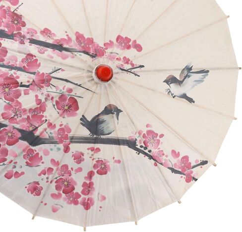 Chinese Oil Paper Umbrella Handmade Wooden Umbrella with Classical Plum Painting for Wedding Photography Party Performance in Kuwait
