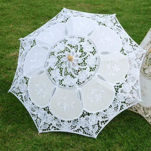 Wedding Lace Umbrella Elegant Bridal Parasol with Delicate Lace for Wedding Decoration Photo Props in Kuwait