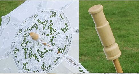 Wedding Lace Umbrella Elegant Bridal Parasol with Delicate Lace for Wedding Decoration Photo Props in Kuwait
