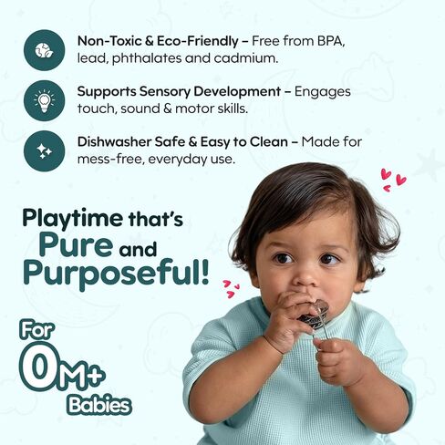 Kleynimals Stainless Steel Toy Keys, Baby Rattle & Teether for Sensory Play | USA-made heirloom quality toy. Safe, non-toxic, and BPA-free for early development and teething relief. in Kuwait