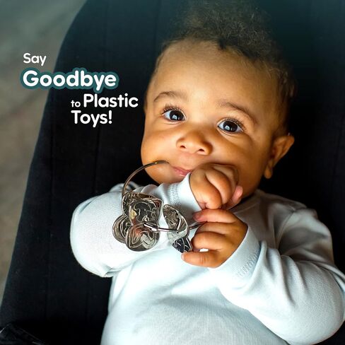 Kleynimals Stainless Steel Toy Keys, Baby Rattle & Teether for Sensory Play | USA-made heirloom quality toy. Safe, non-toxic, and BPA-free for early development and teething relief. in Kuwait