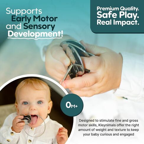 Kleynimals Stainless Steel Toy Keys, Baby Rattle & Teether for Sensory Play | USA-made heirloom quality toy. Safe, non-toxic, and BPA-free for early development and teething relief. in Kuwait
