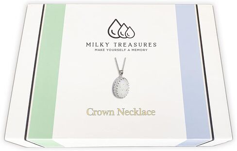 Milky Treasures Crown Necklace DIY Breastmilk Jewelry Making Kit (Full Kit) | 925 sterling silver pendant, breastfeeding keepsake, new mom gifts, baby shower registry, lactation in Kuwait