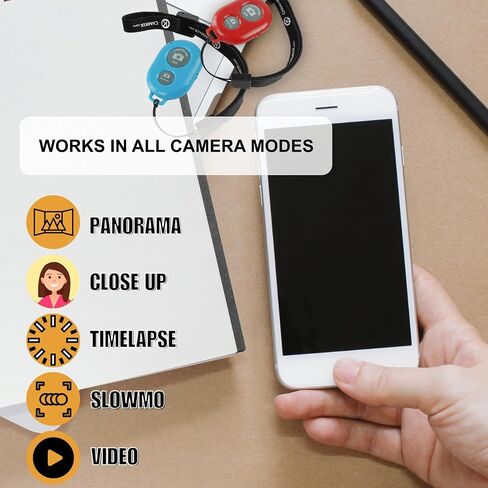 CamKix Camera Shutter Remote Control with Bluetooth Wireless Technology - 2 Pack - Create Amazing Photos and Videos Hands-Free - Works with Most Smartphones and Tablets (iOS and Android) in Kuwait