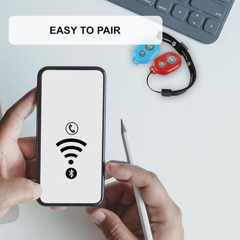 CamKix Camera Shutter Remote Control with Bluetooth Wireless Technology - 2 Pack - Create Amazing Photos and Videos Hands-Free - Works with Most Smartphones and Tablets (iOS and Android) in Kuwait
