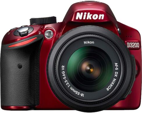 Nikon D3200 Digital SLR Camera & 18-55mm VR Zoom Lens (Red) (Renewed) in Kuwait