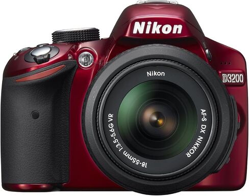 Nikon D3200 Digital SLR Camera & 18-55mm VR Zoom Lens (Red) (Renewed) in Kuwait