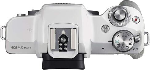 Canon EOS M50 Mark II + EF-M 15-45mm is STM Kit White (Renewed) in Kuwait