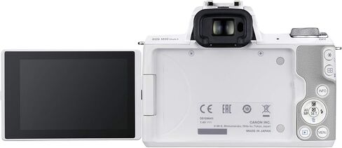 Canon EOS M50 Mark II + EF-M 15-45mm is STM Kit White (Renewed) in Kuwait