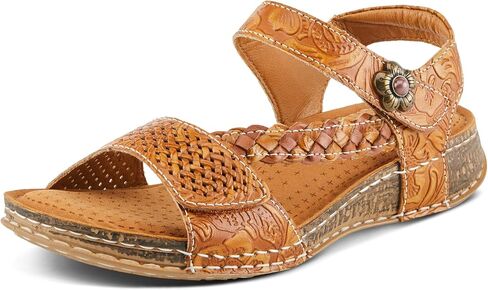 Spring Step L'Artiste womens Popular | Hand-painted leather upper with hook and loop straps, padded microfiber insole, polyurethane outsole, and 1.25 in heel in Saudi Arabia