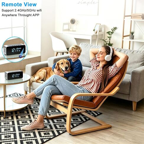 4K WiFi Hidden Camera Alarm Clock with Bluetooth | 4K HD wireless nanny cam clock with Bluetooth, featuring night vision, motion detection, and remote live streaming for home. in Kuwait