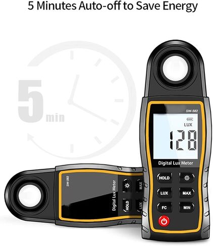 Digital Light Meter - Handheld Lux/FC Meter for Photography, Luminometer & Photometer, Accurate 200,000 Lux Measurement for Optimal Lighting Conditions in Kuwait