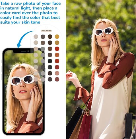 NQEUEPN 24pcs Seasonal Color Analysis Cards with Bead Chains | Acrylic Color Palette Guide Portable Seasonal Colors Matching Kit for Color Matching & Fashion Advice (12 Seasonal Colors) in Kuwait
