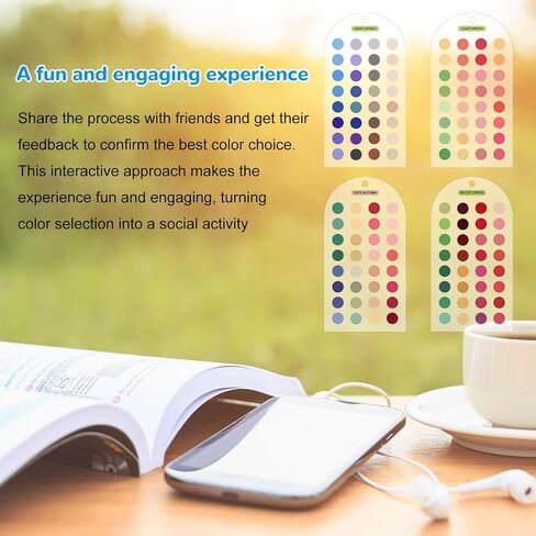NQEUEPN 24pcs Seasonal Color Analysis Cards with Bead Chains | Acrylic Color Palette Guide Portable Seasonal Colors Matching Kit for Color Matching & Fashion Advice (12 Seasonal Colors) in Kuwait
