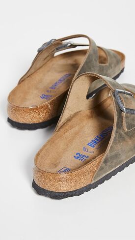 Birkenstock Men's Arizona Soft Footbed Sandals, Faded Khaki, 8 Medium US in Kuwait