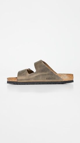 Birkenstock Men's Arizona Soft Footbed Sandals, Faded Khaki, 8 Medium US in Kuwait