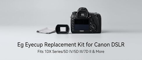 Long Soft Viewfinder Eyecup Eyepiece with Micro Fiber Cloth for EOS 5D Mark IV 5D Mark III 5DS R 5DS 7D 7D Mark II 1Dx Mark II 1Ds Mark III 1D Mark IV 1D Mark III in Kuwait