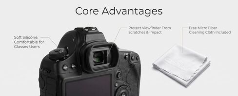 Long Soft Viewfinder Eyecup Eyepiece with Micro Fiber Cloth for EOS 5D Mark IV 5D Mark III 5DS R 5DS 7D 7D Mark II 1Dx Mark II 1Ds Mark III 1D Mark IV 1D Mark III in Kuwait