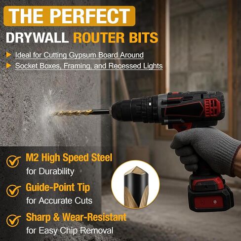 50Pcs Drywall Rotor Tips 5/32" Drywall Guide Point Cutting Bits M2 HSS Spiral Drywall Router Drill Bits Guidepoint Cutting Rotor Tips Cutout Tool for Wood, Plastic, Gypsum Boards in Kuwait
