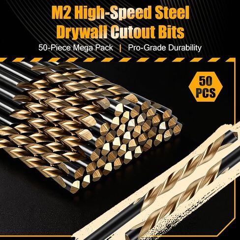 50Pcs Drywall Rotor Tips 5/32" Drywall Guide Point Cutting Bits M2 HSS Spiral Drywall Router Drill Bits Guidepoint Cutting Rotor Tips Cutout Tool for Wood, Plastic, Gypsum Boards in Kuwait