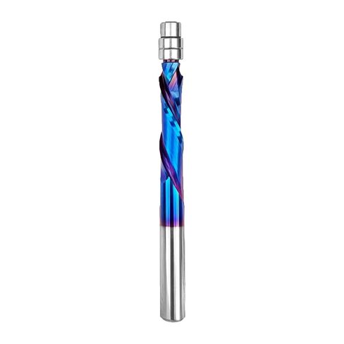 Compression Spiral Flush Trim Router Bit Solid Carbide 1/4 Inch Shank | Naco Coating CNC Spiral Router Bit for Woodworking Trimming in Saudi Arabia