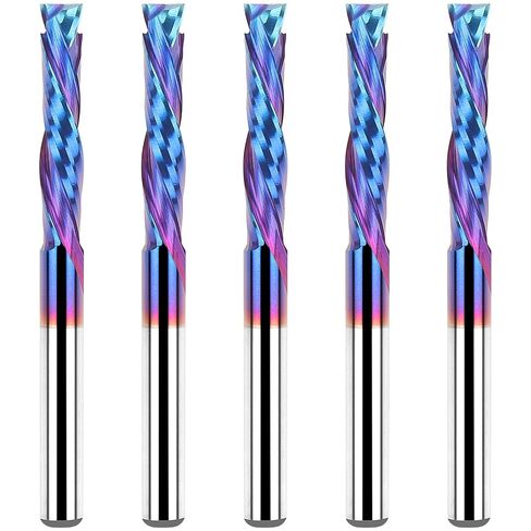 EANOSIC 5PCS Carbide Compression Router Bit Up&Down End Mills 1/8 inch Shank with 1/8 inch Cutter for CNC Mill Machine Wookwork 3D Profile Detail Engraver Carving in Kuwait