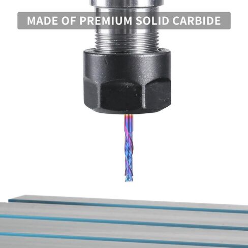 EANOSIC 5PCS Carbide Compression Router Bit Up&Down End Mills 1/8 inch Shank with 1/8 inch Cutter for CNC Mill Machine Wookwork 3D Profile Detail Engraver Carving in Kuwait