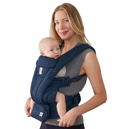 Ergobaby Omni Deluxe Baby Carrier for Newborn to Toddlers 0-48 Months | 4-Position Breathable Mesh Baby Carrier with Ergonomic Support, Storage Pockets, and Sun Hood, Fits 7-45 lbs, Soft Olive in Kuwait