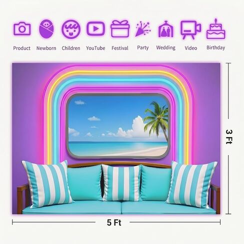 Island Bachelorette Party Decorations Backdrop Beach Romance Theme for Party Summer Banner 5x3FT in Kuwait