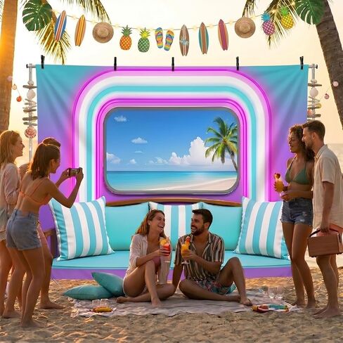 Island Bachelorette Party Decorations Backdrop Beach Romance Theme for Party Summer Banner 5x3FT in Kuwait