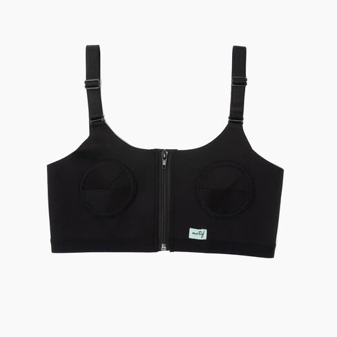 Motif Medical Hands-Free Pumping Bra Black | Adjustable Front Zipper Fit - Supportive Sizing - Seamless Compatibility with Luna and Duo in Kuwait