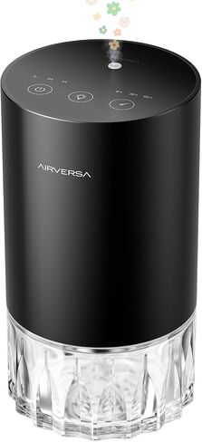 Airversa RD1 Waterless Essential Oil Diffuser Starter Kit, Black | 2x30 mL Hotel Scent Fragrance Oil, Up to 600 sq ft, Battery Operated, 100mL Capacity, Multi-mode Ambient Light, RD1Kit-2x30-B in Kuwait