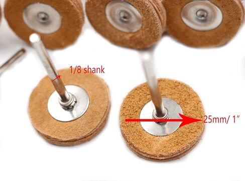1/8 Shank Cowhide Leather Abrasive Wheels Buffing Polishing Discs Wheel Polishing Compatible with Most Rotary Accessories Rotary Tool Jewelry Tool (Cowhide Leather（20PCS）) in Kuwait