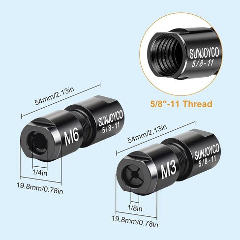 Angle Grinder Collet Adapter: Angle Grinder to Die Grinder Adapter | 5/8"-11 Thread to 1/4" (6mm) & 1/8" (3mm) Collet Chucks Die Grinder Attachment - Angle Grinder Adapter Conversion Kit in Kuwait